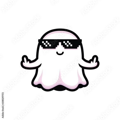 cool ghost with middle finger pose