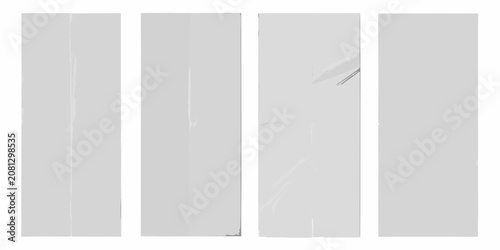Canvas Print four vertical sheets of clean white paper with subtle creases strips surface tex
