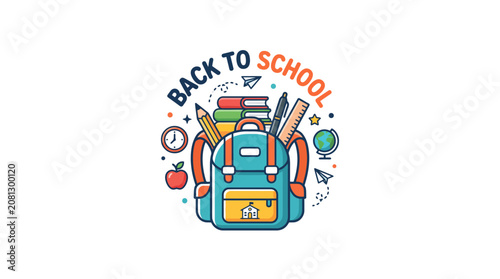 Back to School Education Icon Set Vector Illustration