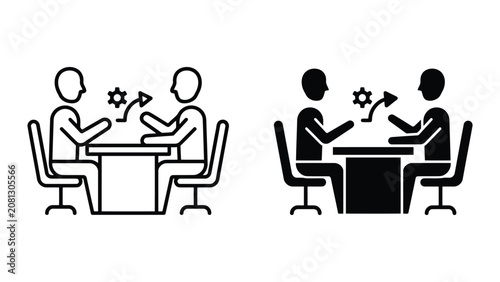 Business partners having a strategic discussion in office meeting with business