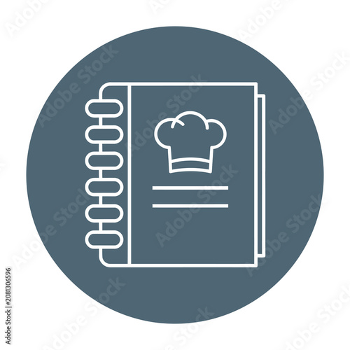 Cookbook chef hat icon recipe book