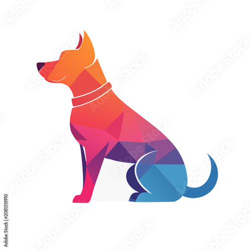 Low poly dog vector illustration