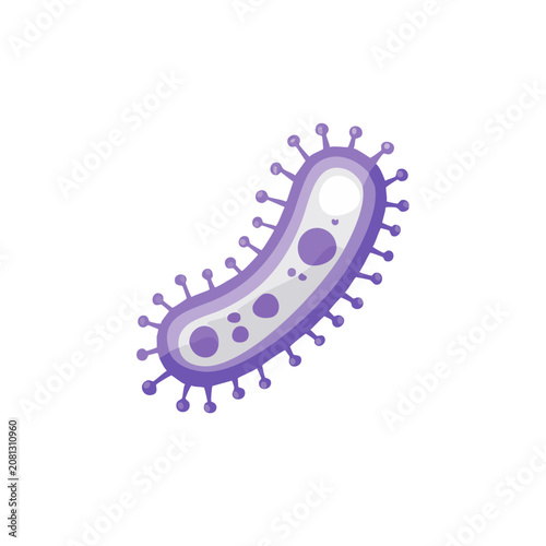 Purple Bacterium Vector Illustration