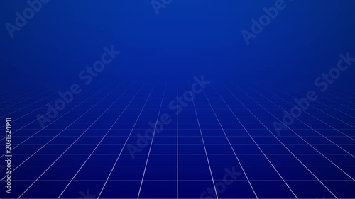 Minimalist clean blue 3d grid landscape background with simple geometric line texture loop