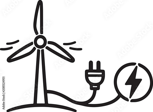 Wind Energy Power Connection Icon
