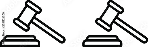Tableau sur toile Gavel Icon Set Line Style for Legal and Law Firm Websites