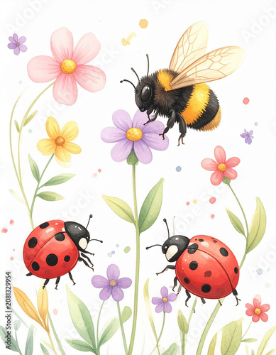 seamless background with ladybirds