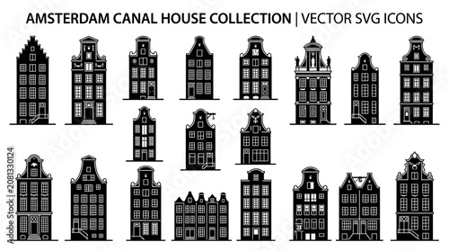Photography Amsterdam Canal Houses Collection - Vector SVG Icons