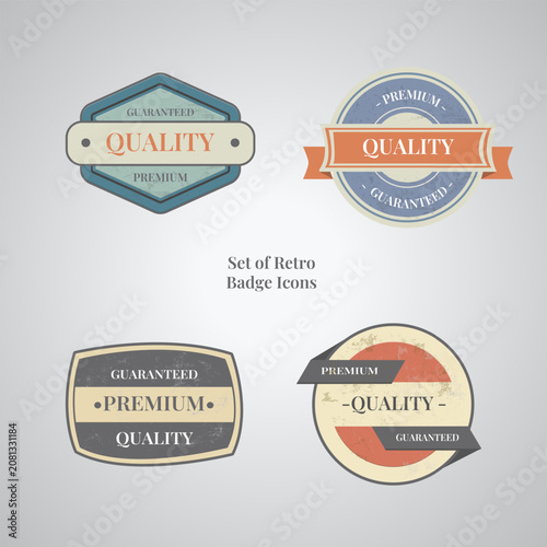 set of classic retro style of quality badge.suitable for classic style promotional tools icons