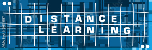Foto Distance Learning Blue Squares Texture Lines Boxes Text