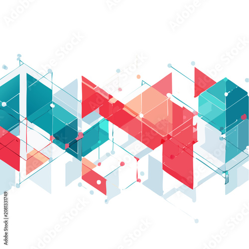 Isometric Wireframe Cubes Vector Pattern