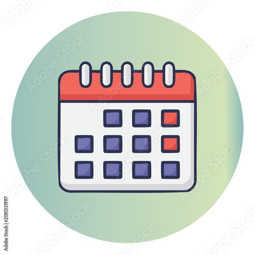 Calendar icon for scheduling and time management planning