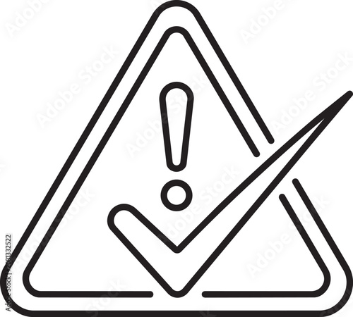 Warning recycling symbol with crossed out exclamation mark vector icon