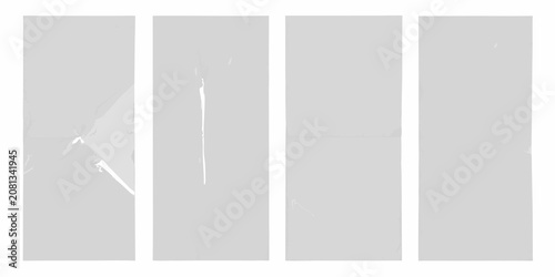 Canvas Print four vertical sheets of clean white paper with subtle creases texture plain stat