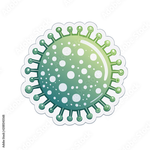 Green Coronavirus Vector Illustration