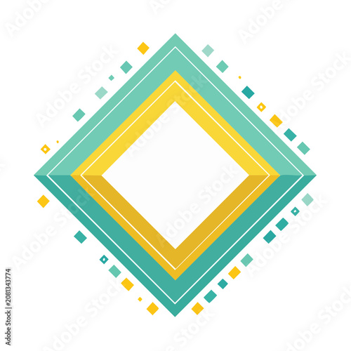 Abstract Geometric Diamond with Nested Shapes