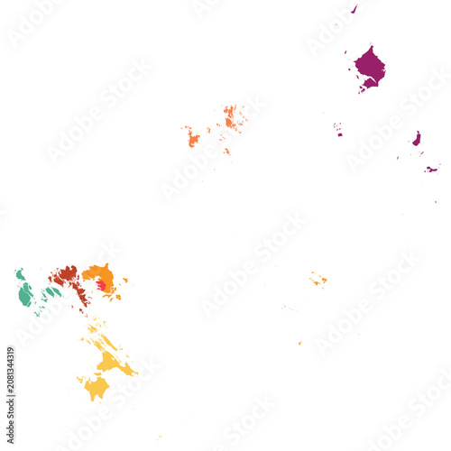 Detailed vector map of Riau Islands (Kepulauan Riau) province with 7 regencies.
