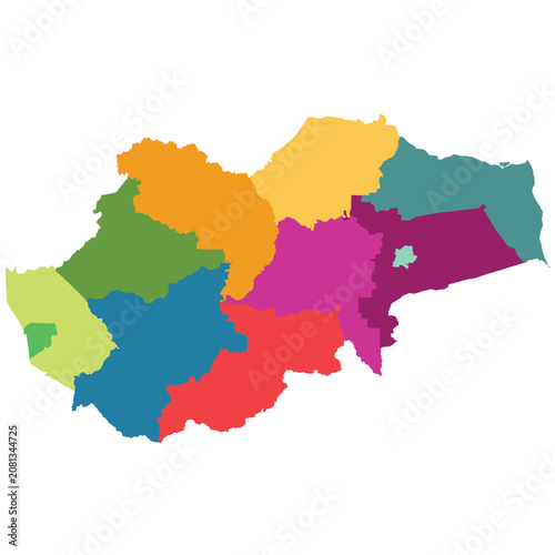 Detailed vector map of Jambi province with 11 administrative regencies and cities.