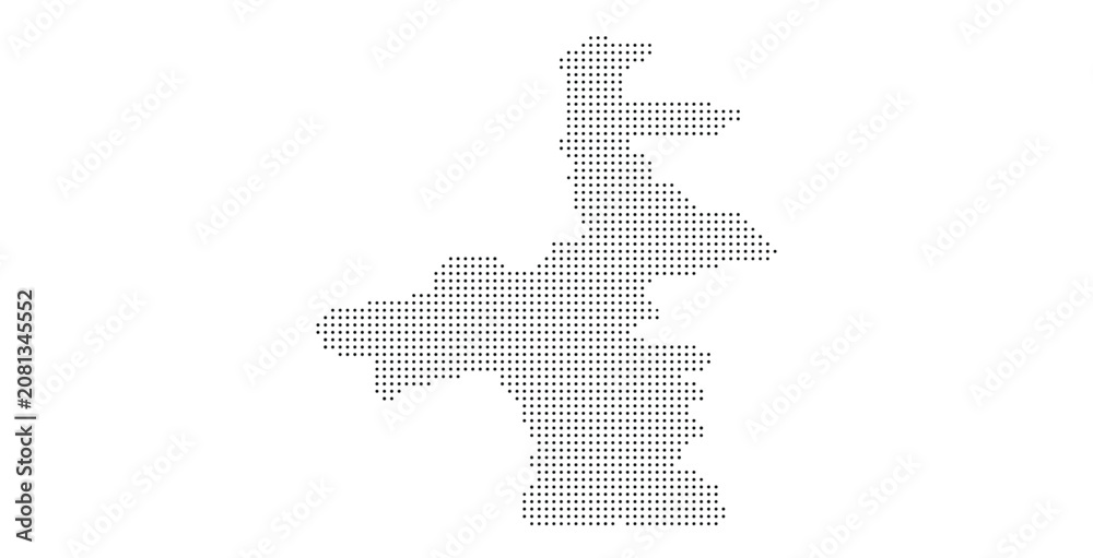Obraz premium Auckland regional map made with black circular dots isolated on white background.