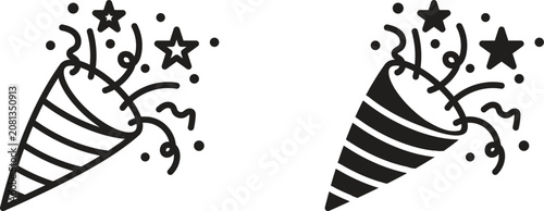 Tableau sur toile Confetti popper icon for website projects