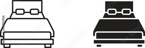 Foto Double bed icon for website projects