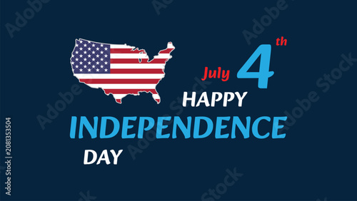 4th of July celebration, United States Independence Day celebration, American flag on blue background