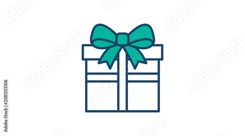 A simple vector illustration of a wrapped gift box with a decorative bow
