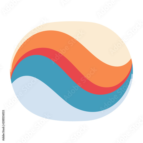 Flat design loading circle with blue and orange segments