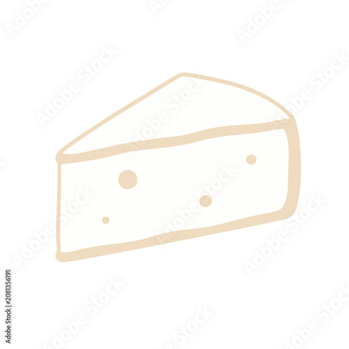 Flat illustration of a cheese slice with holes