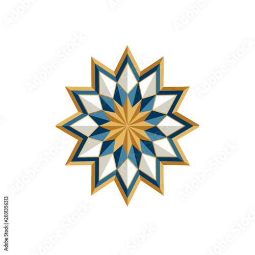 Geometric Star Mandala Vector Design