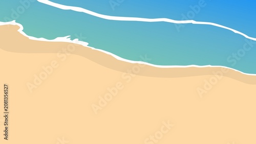 Foto Serene Beach Scene with Ocean Waves on Sandy Shore