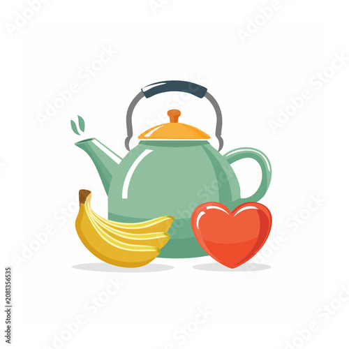 3D heart with ribbon and bow isolated