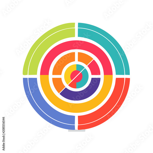 Colorful circular infographic diagram for business data visualization