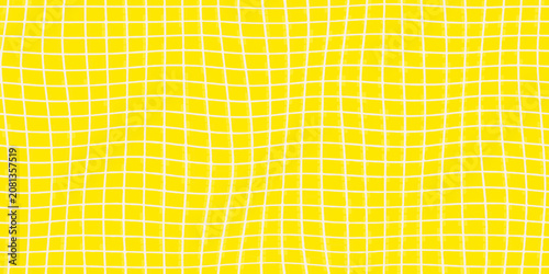 Φωτογραφία wavy grid pattern on yellow background lines curved geometric design abstract ar
