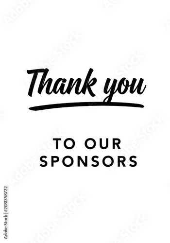 Thank You to Our Sponsors Minimalist Graphic Design with Black Text on White Background for Business and Events