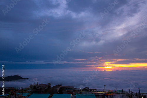 sunrise over sea of mist at Phu Tub Berk in Thailand