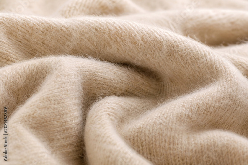 Soft Beige Cashmere Wool Fabric Texture Background