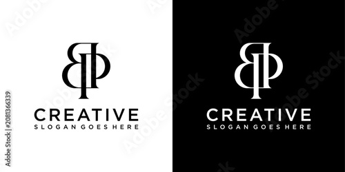 BP or PB initial letter logo design vector concept