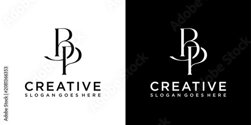 BP or PB initial letter logo design vector concept