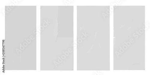 Canvas Print four vertical sheets of clean white paper with subtle texture sheet plain blank