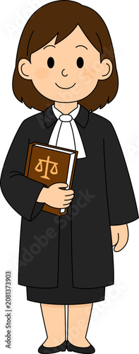 Female judge cartoon illustration