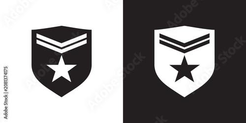Shield Star Emblem Icon - Modern Security Protection Safety Graphic, Simple Police Sheriff Officer Authority Emblem, and Premium Quality Brand Defense Vector