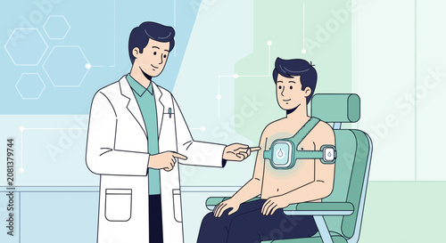 Doctor Checking Patient's Wearable Health Monitor Device