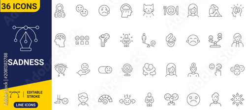 Fotografía Sadness icon set