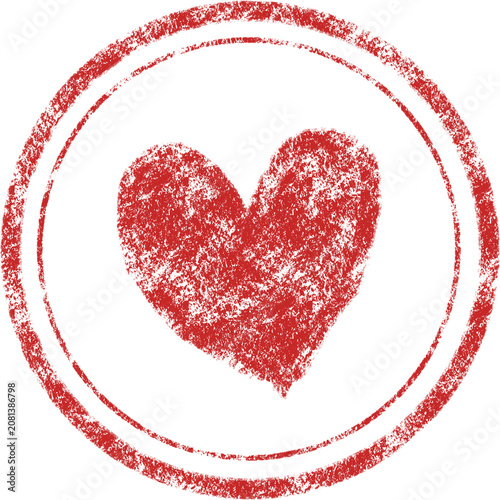 Distressed Red Heart Teacher Reward Stamp Illustration