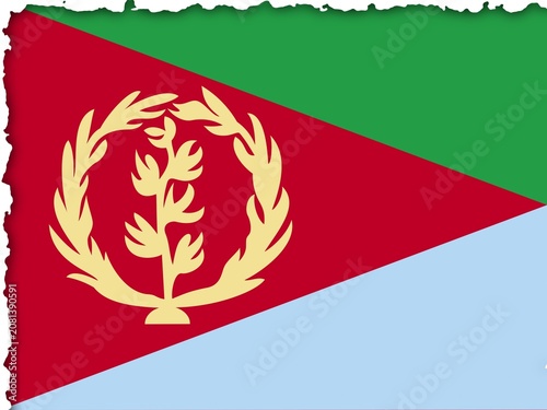 Eritrea Flag with Burnt Edges Effect - Digital Illustration