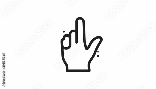 Foto Hand pointing finger icon symbol.