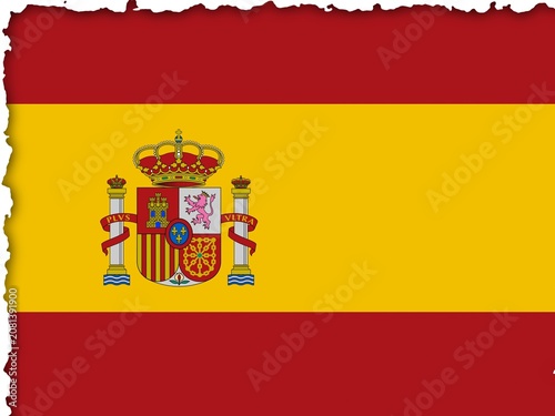 Spain Flag with Burnt Edges Effect - Digital Illustration