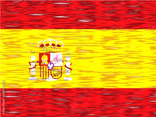 Spain Flag with Silk Carpet Texture - Digital Illustration
