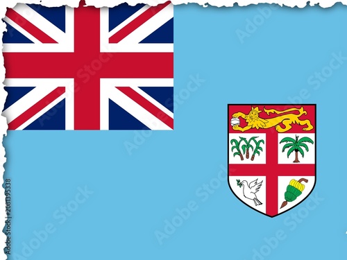 Fiji Flag with Burnt Edges Effect - Digital Illustration